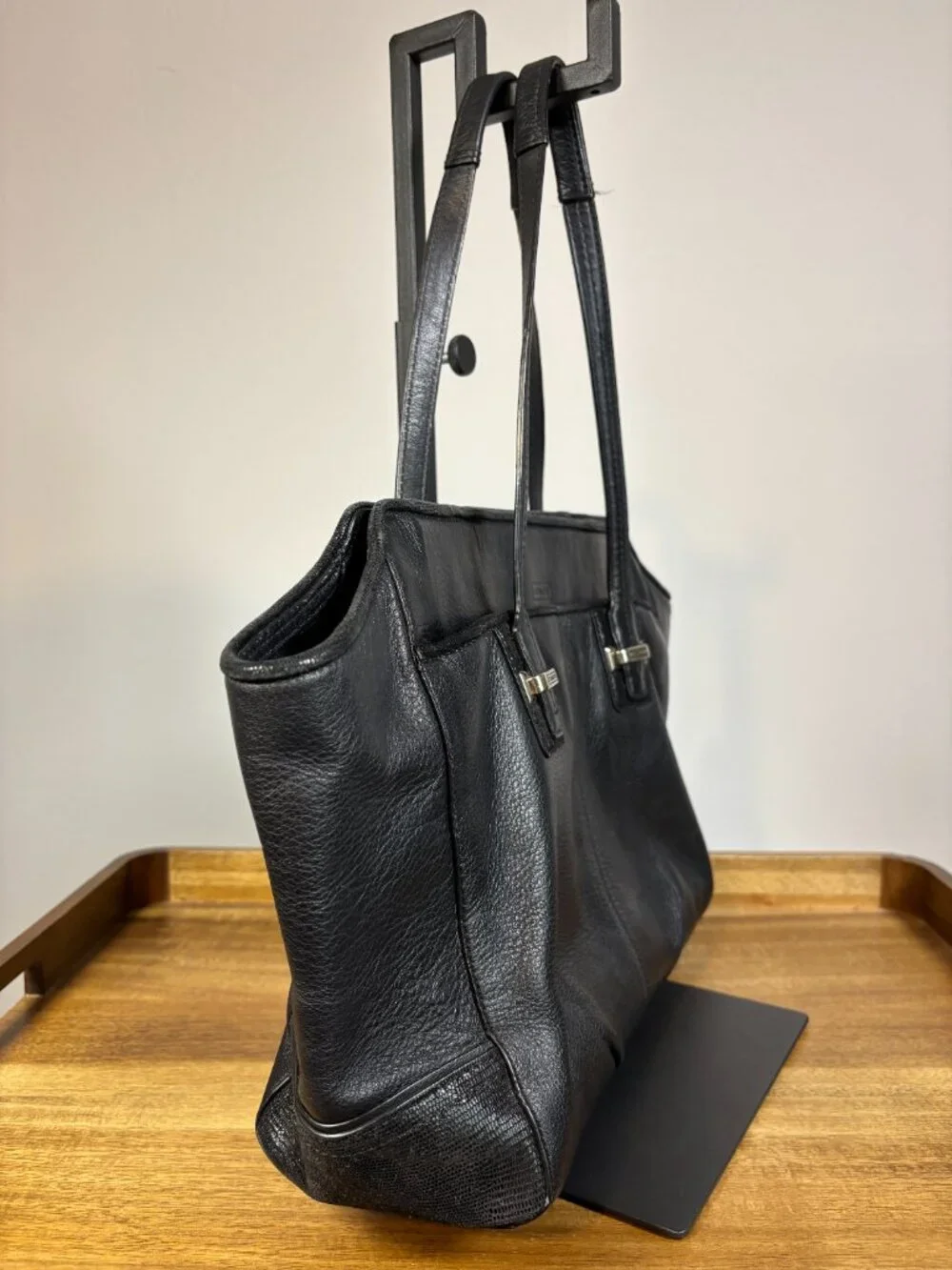Coach Taylor Alexis Black Leather Shoulder Carryall